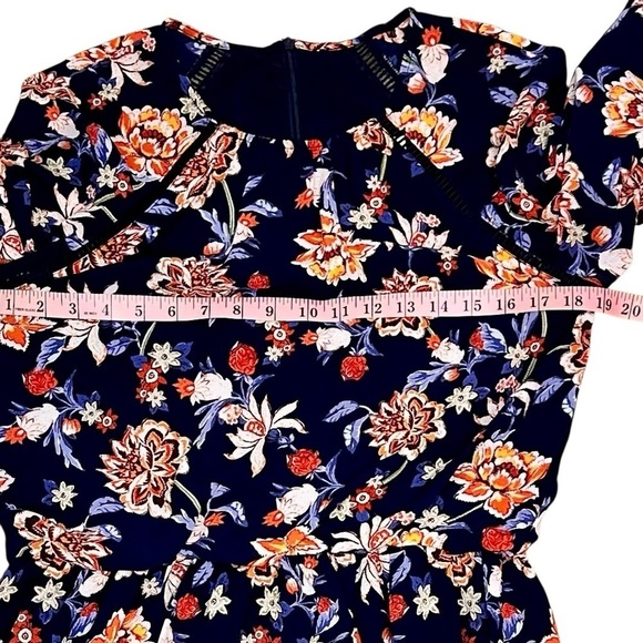 Eliza J Tiered Ruffle Sundress with 3/4 Bishop Sleeves Size 10 - Picture 10 of 11